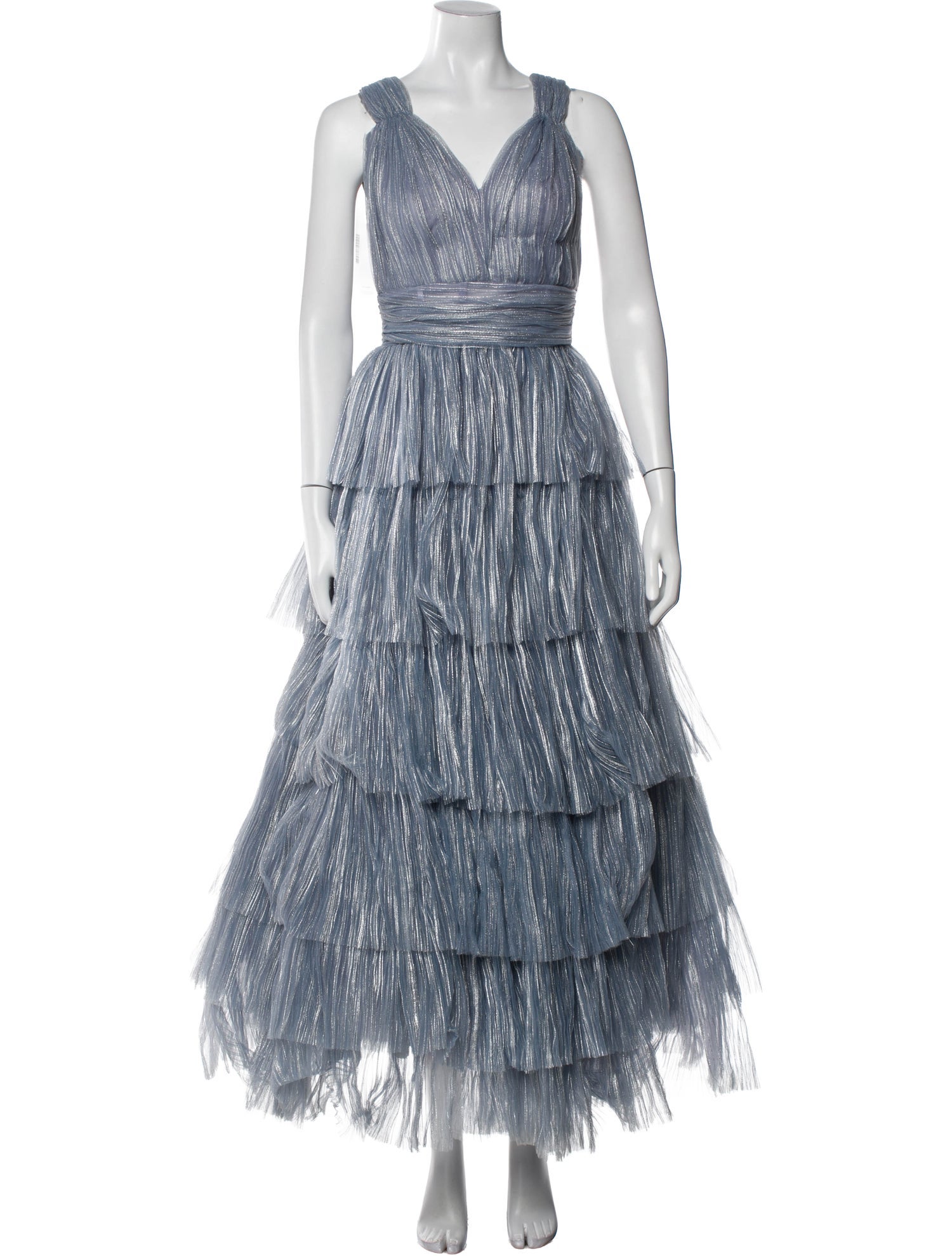 Tarik Ediz Striped Long Dress