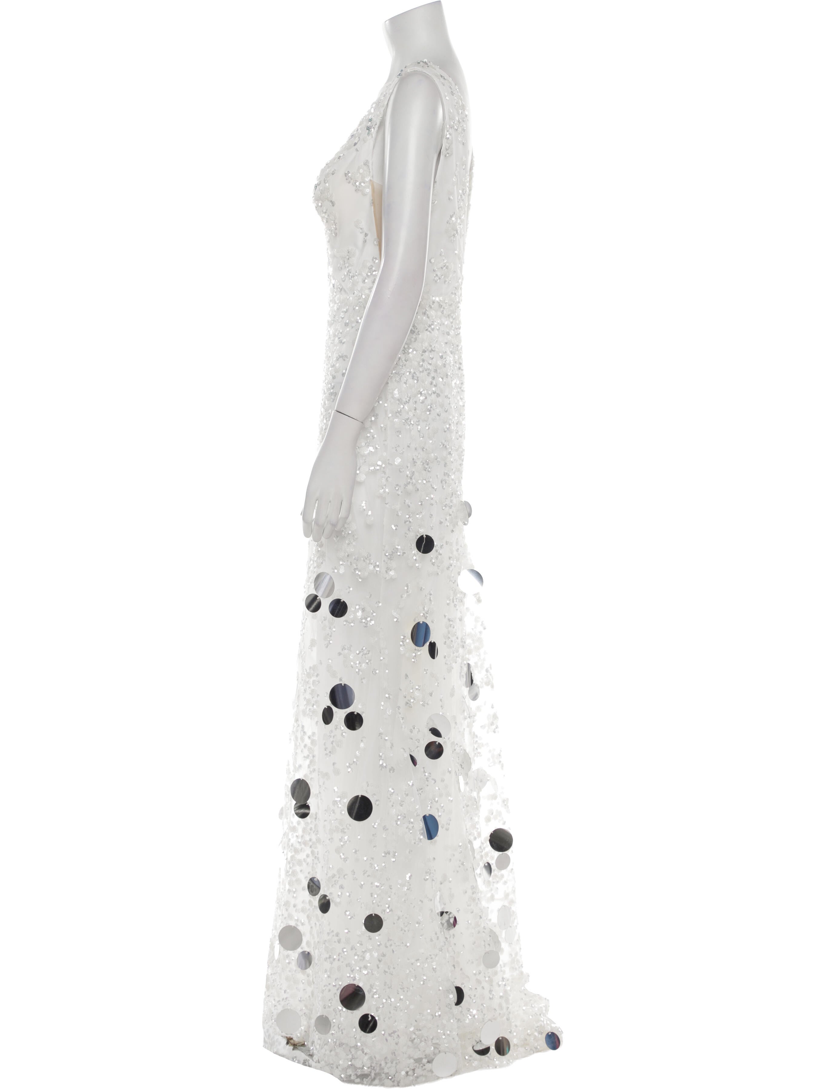 Tarik Ediz Lace Pattern Long Dress