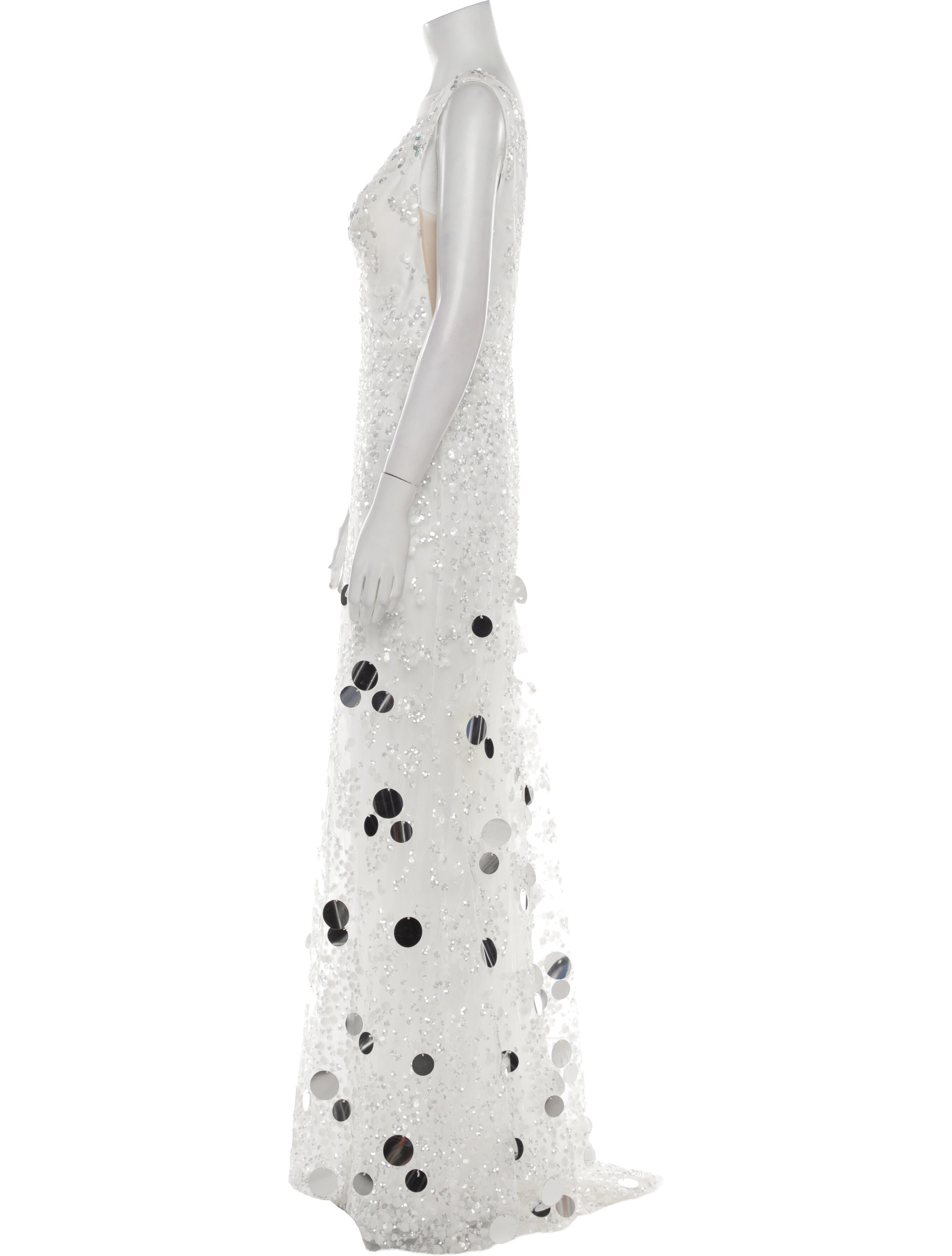 Tarik Ediz Lace Pattern Long Dress