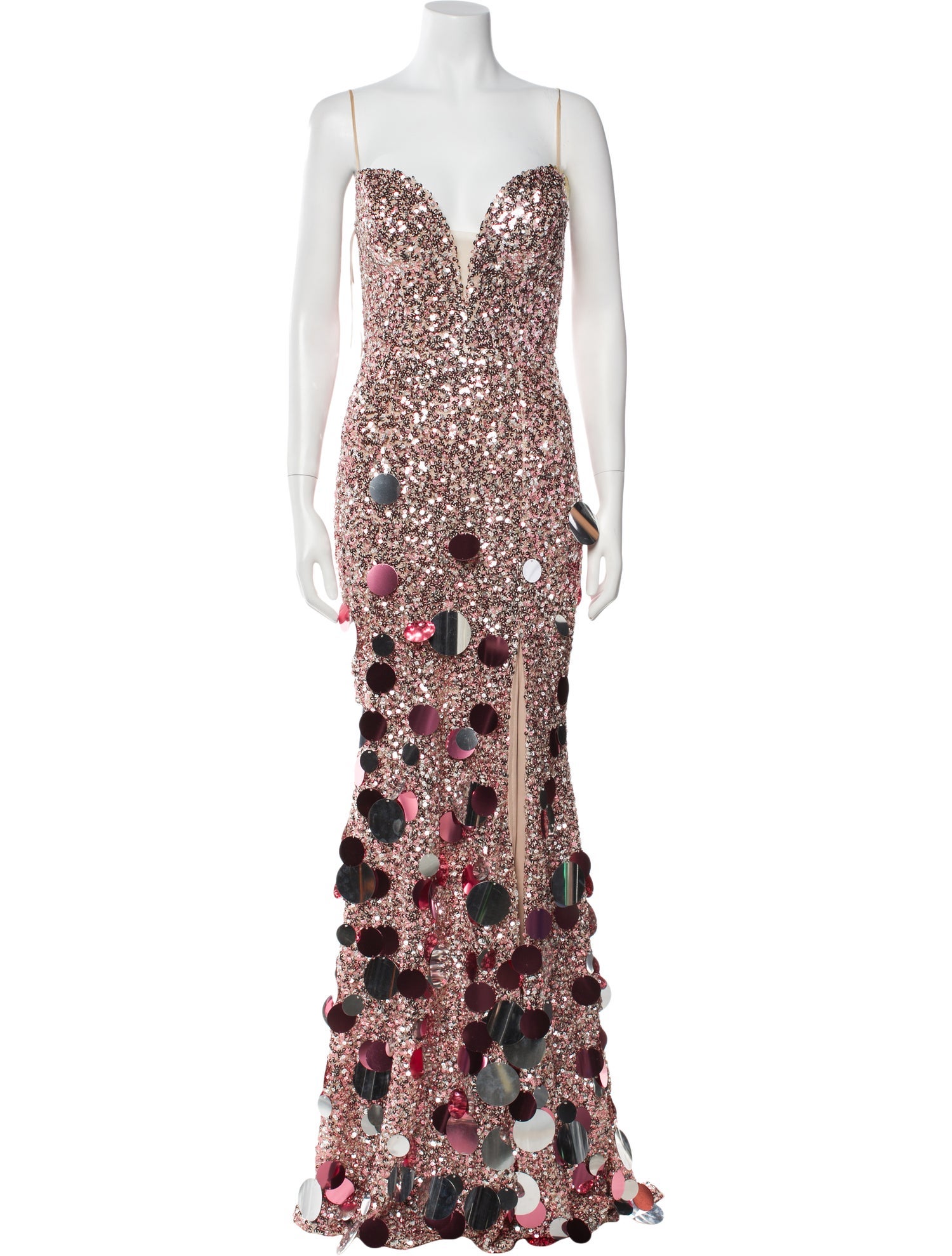 Tarik Ediz Polka Dot Print Long Dress w/ Tags