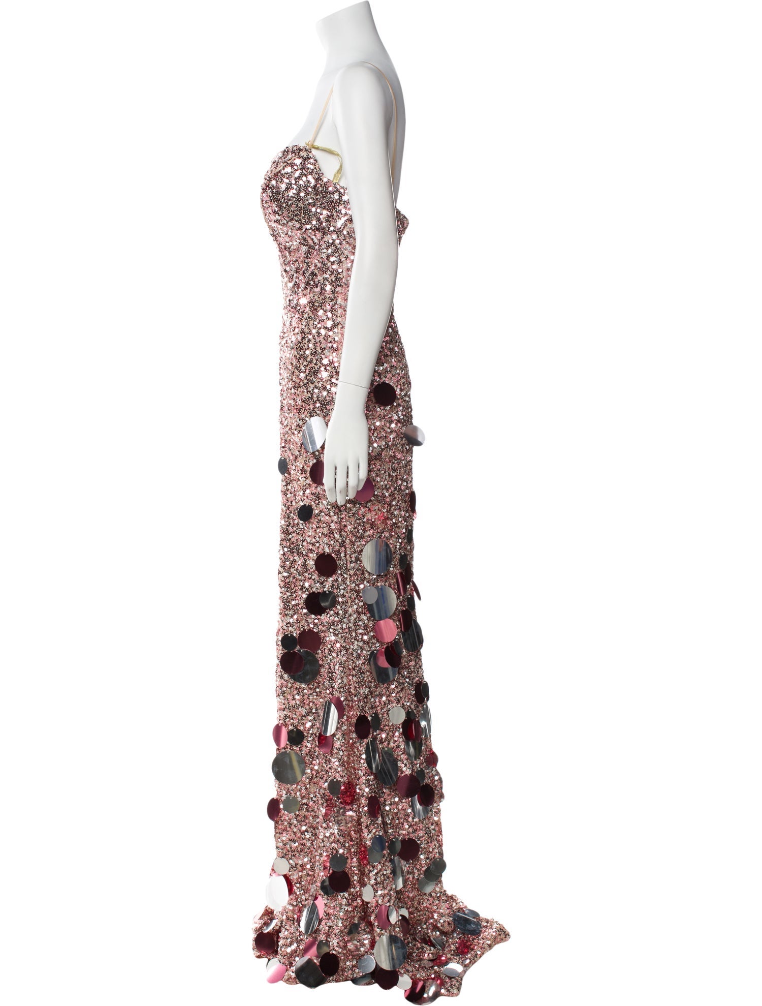 Tarik Ediz Polka Dot Print Long Dress w/ Tags