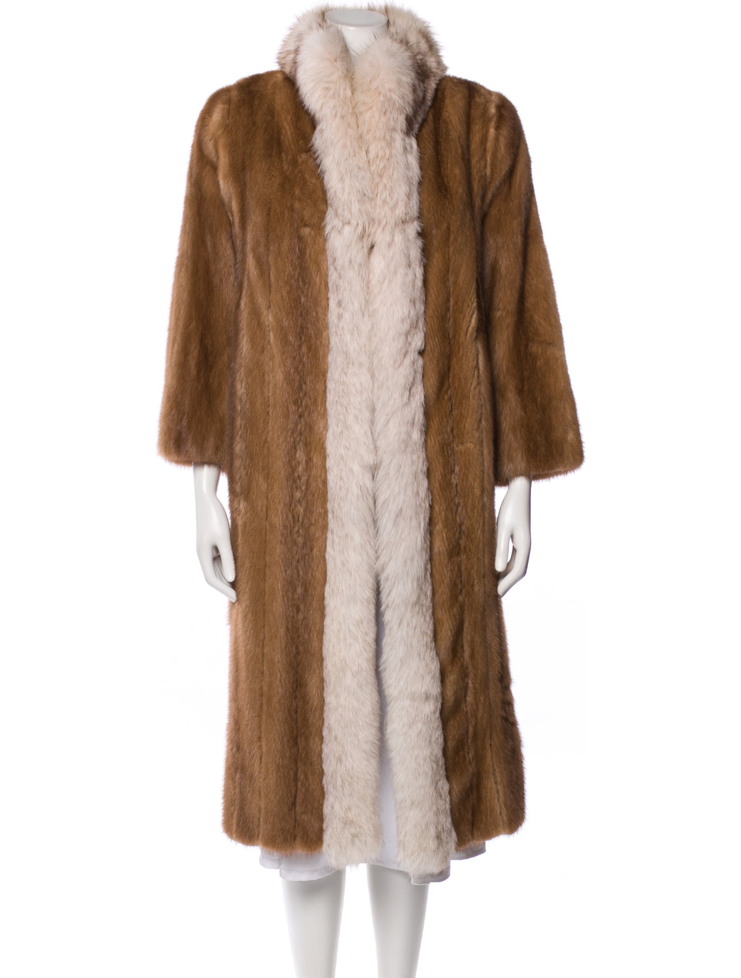 The Evans Collection Vintage Fox Trimmed Mink Coat Fur Coat