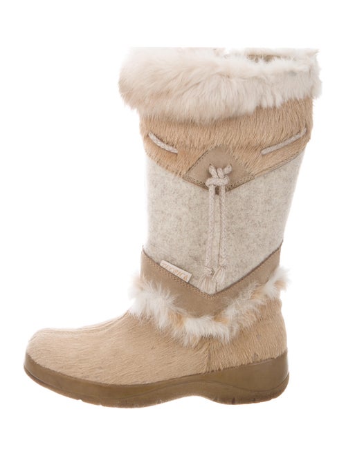 Tecnica Calf Hair Colorblock Pattern Boots