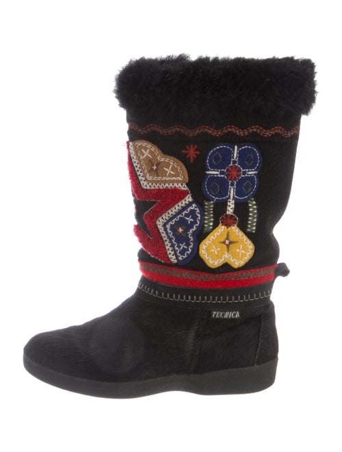 Tecnica Calf Hair Graphic Print Boots Black