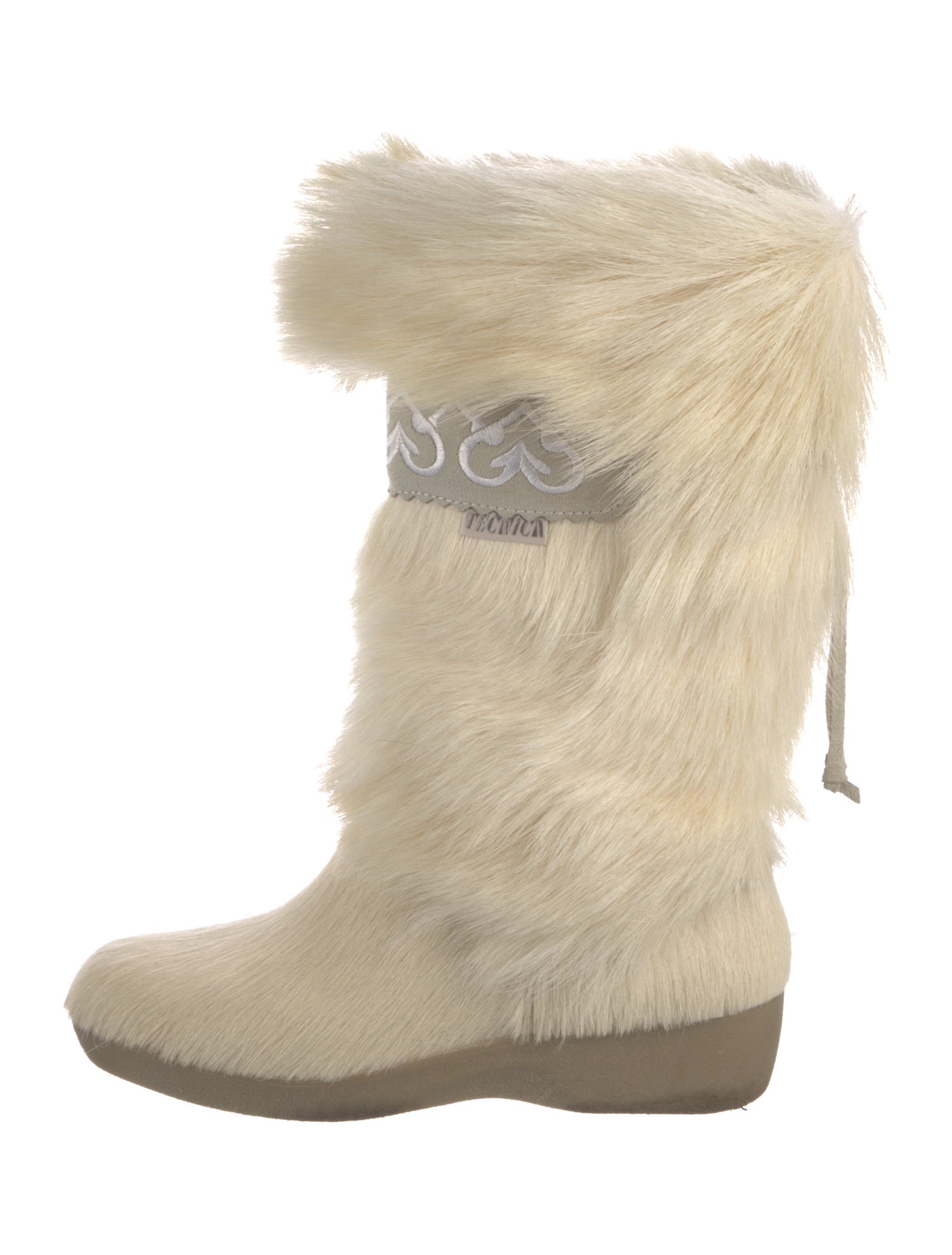 Tecnica Fur Embroidered Accent Lace-Up Boots