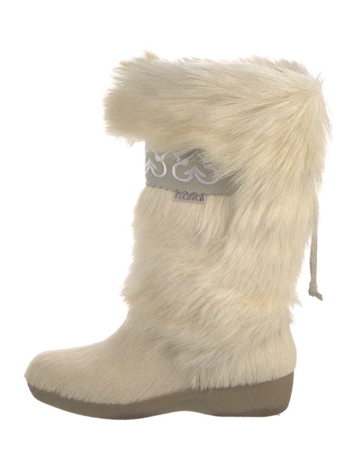 Tecnica Fur Embroidered Accent Lace-Up Boots