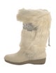 Tecnica Fur Embroidered Accent Lace-Up Boots