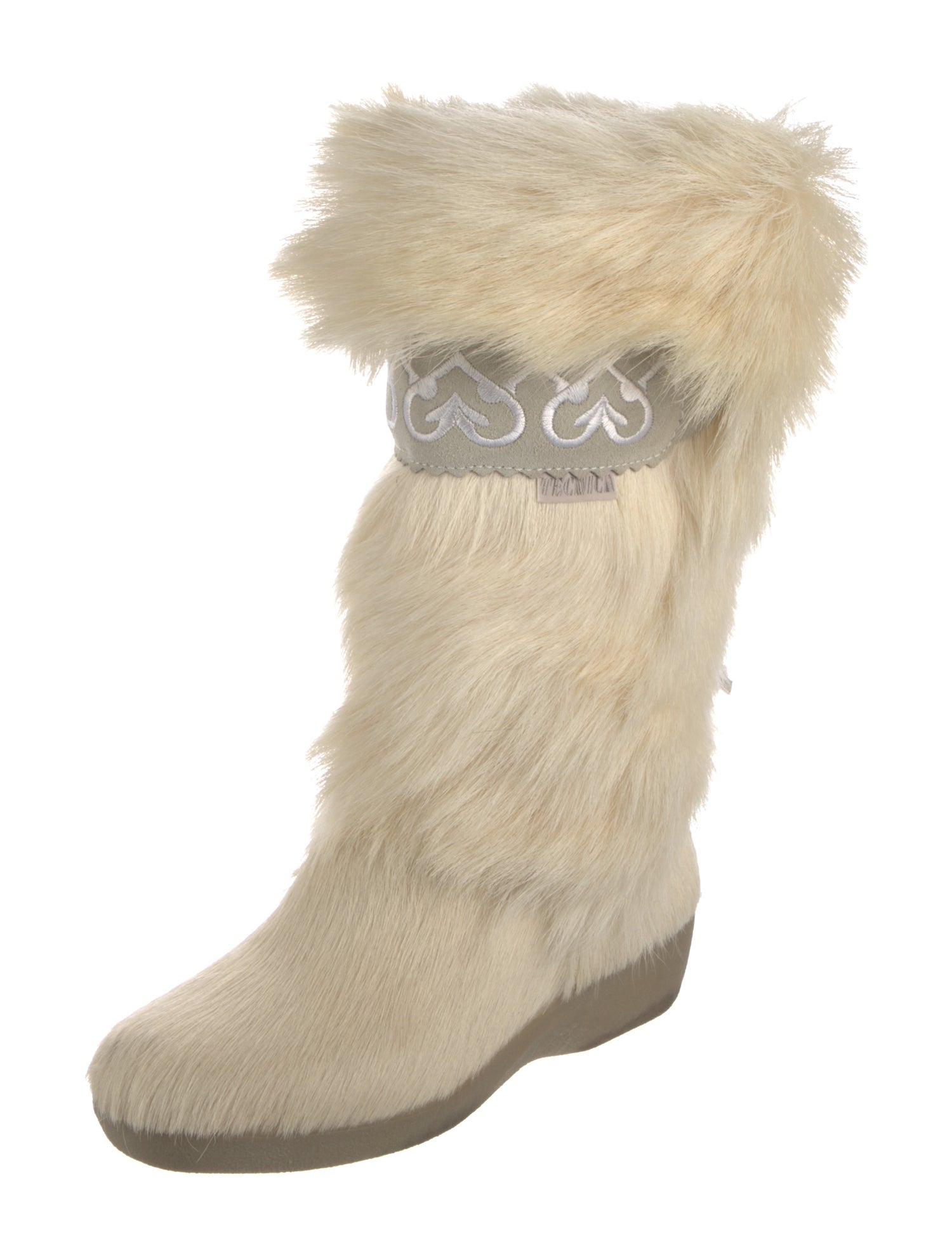 Tecnica Fur Embroidered Accent Lace-Up Boots