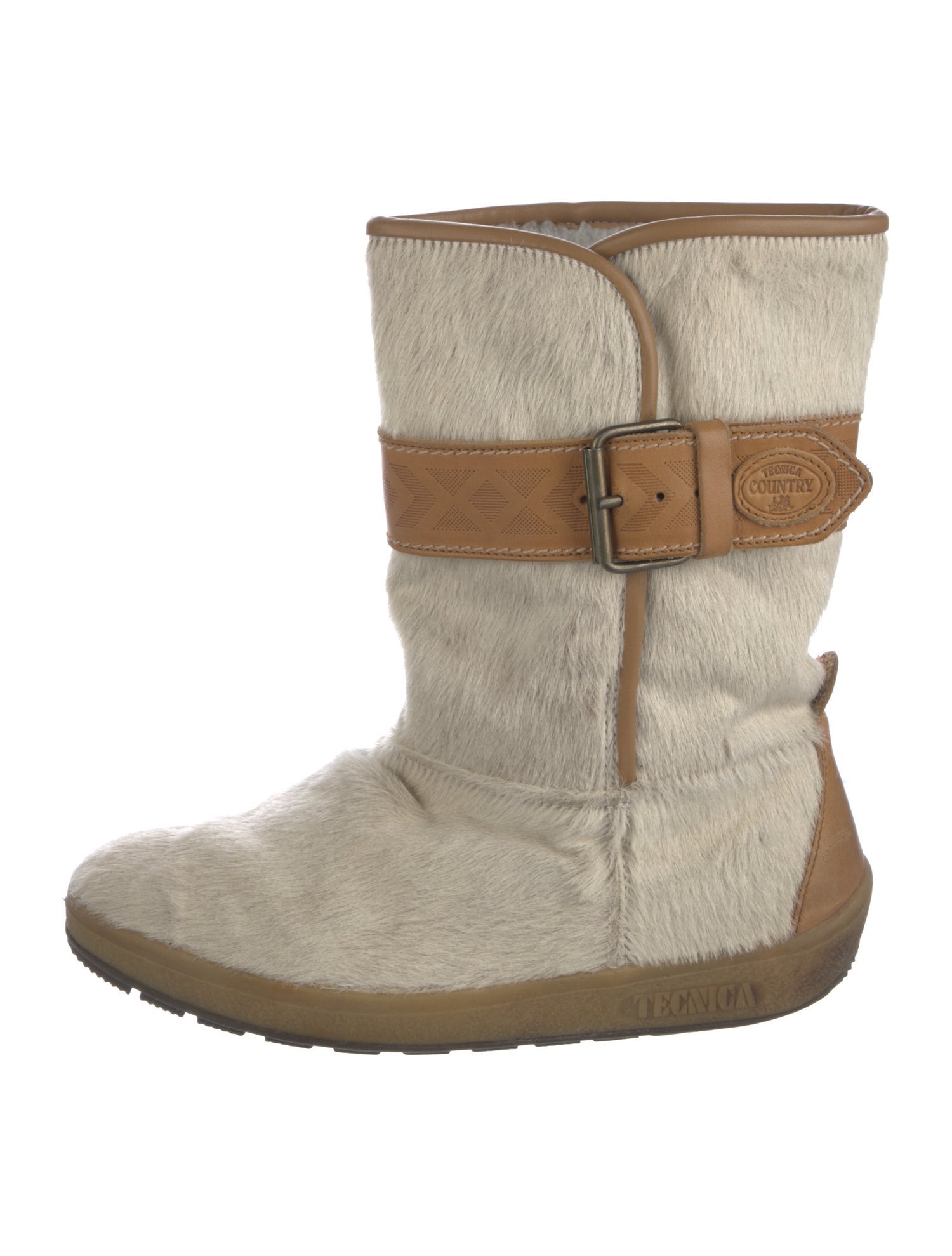 Tecnica Calf Hair Colorblock Pattern Boots