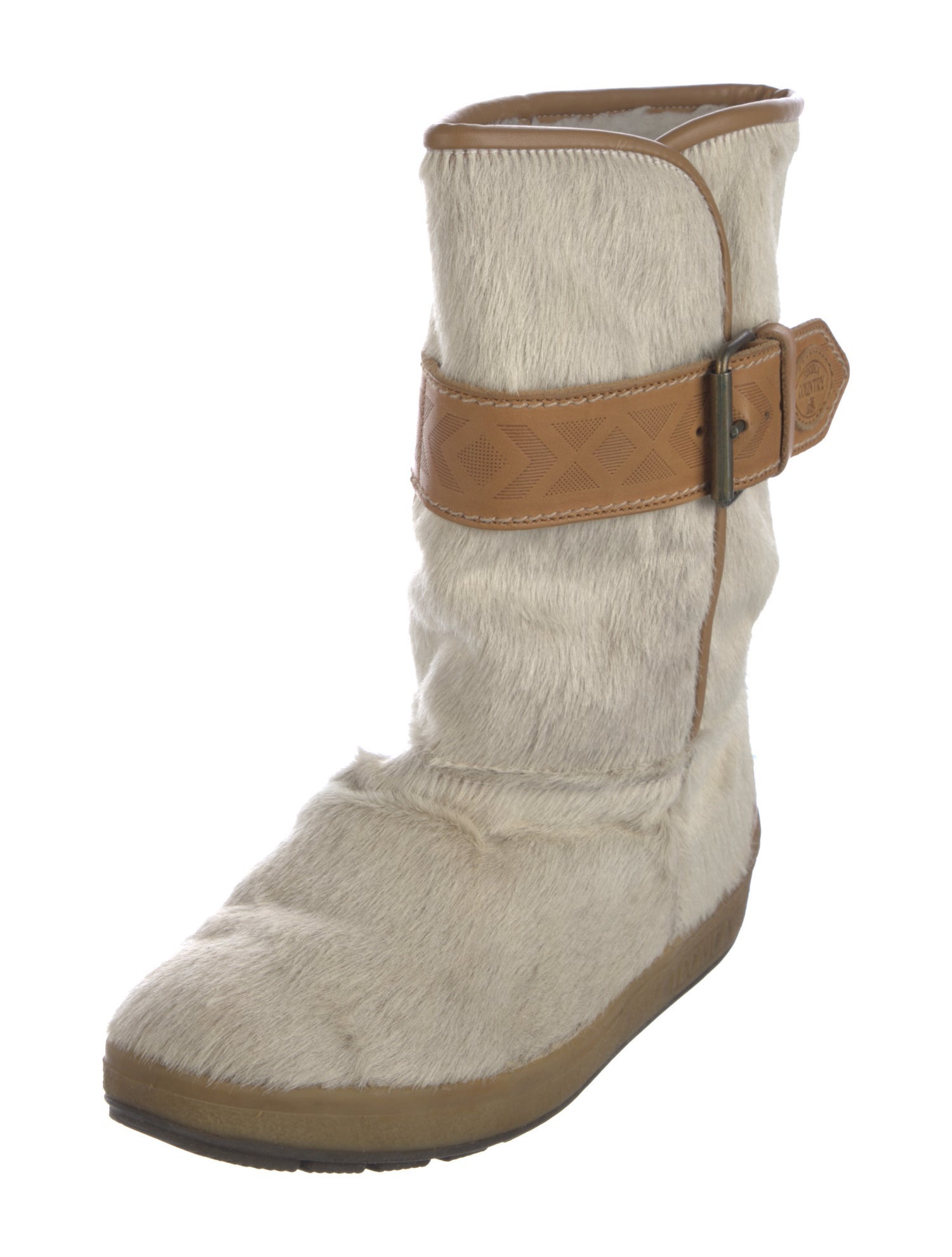 Tecnica Calf Hair Colorblock Pattern Boots