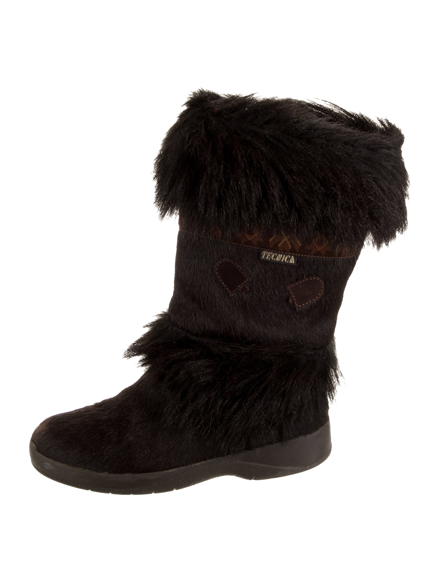 Tecnica Ponyhair Fur Trim Lace-Up Boots
