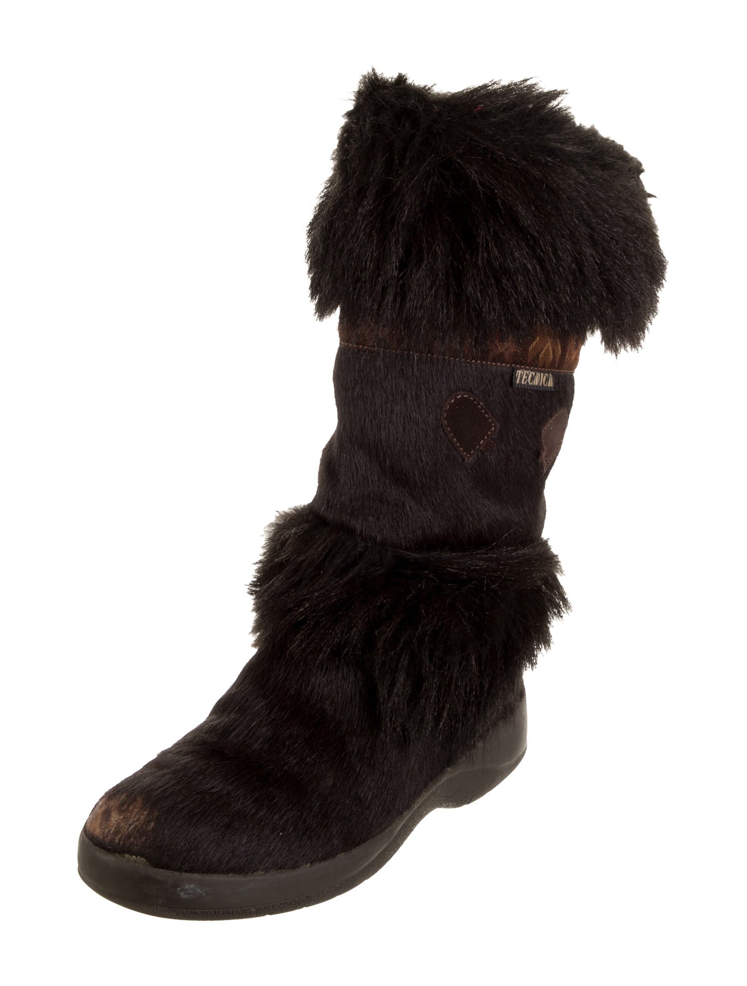 Tecnica Ponyhair Fur Trim Lace-Up Boots