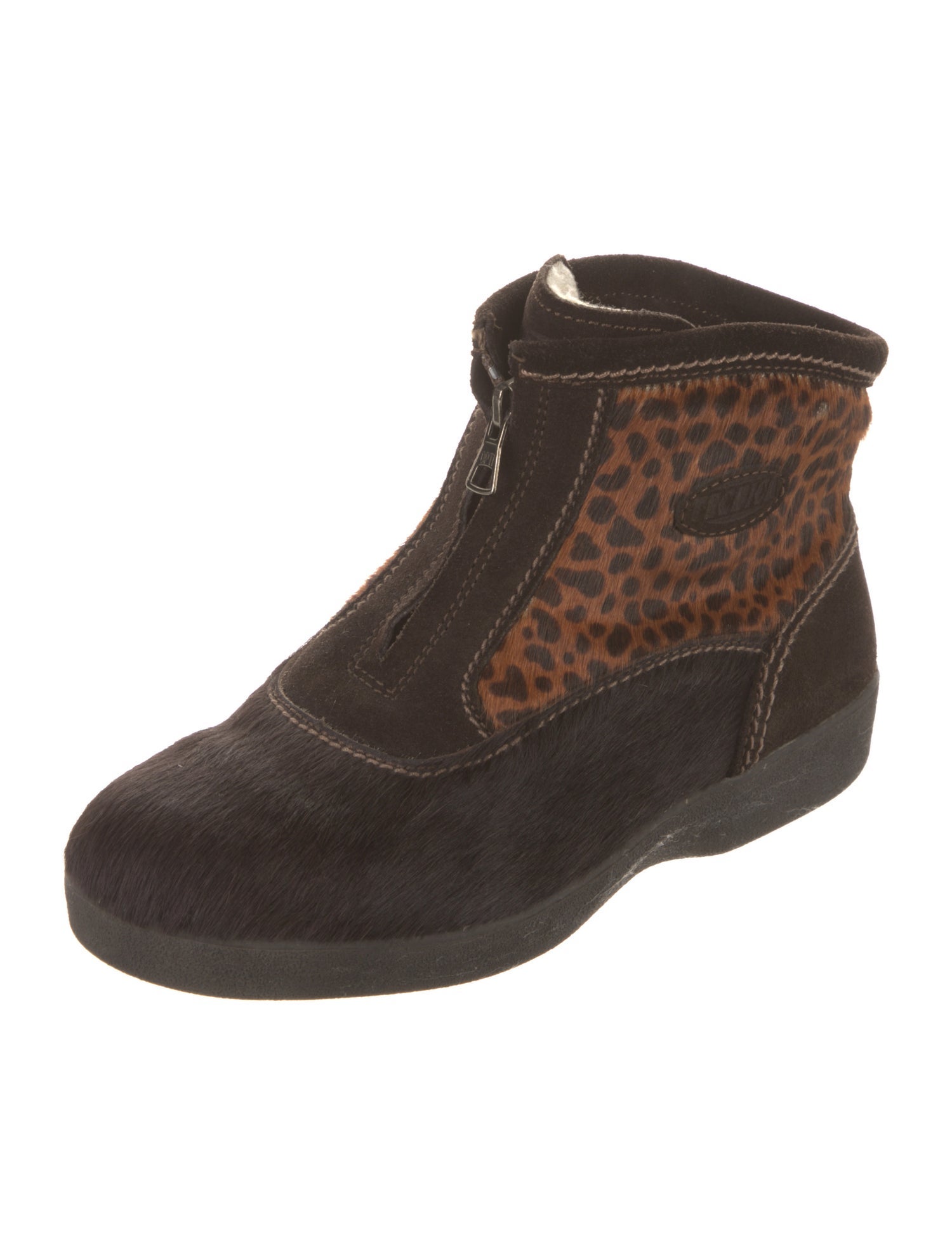 Tecnica Ponyhair Animal Print Lace-Up Boots