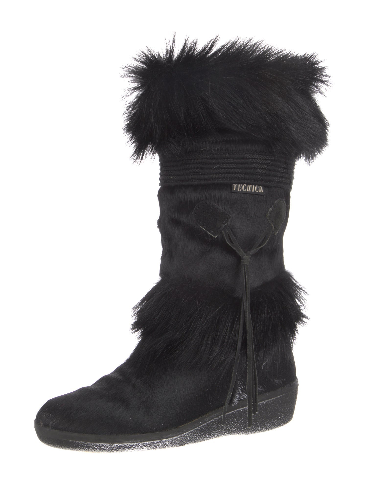 Tecnica Suede Fur Trim Lace-Up Boots