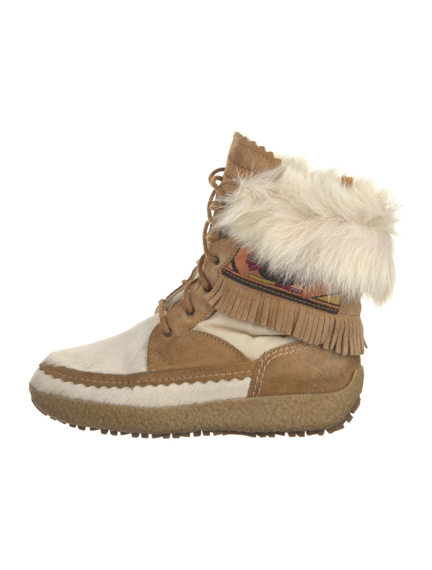 Tecnica Suede Colorblock Pattern Lace-Up Boots