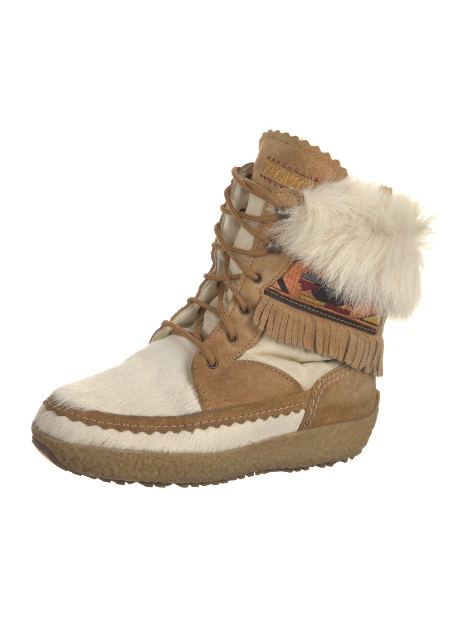 Tecnica Suede Colorblock Pattern Lace-Up Boots