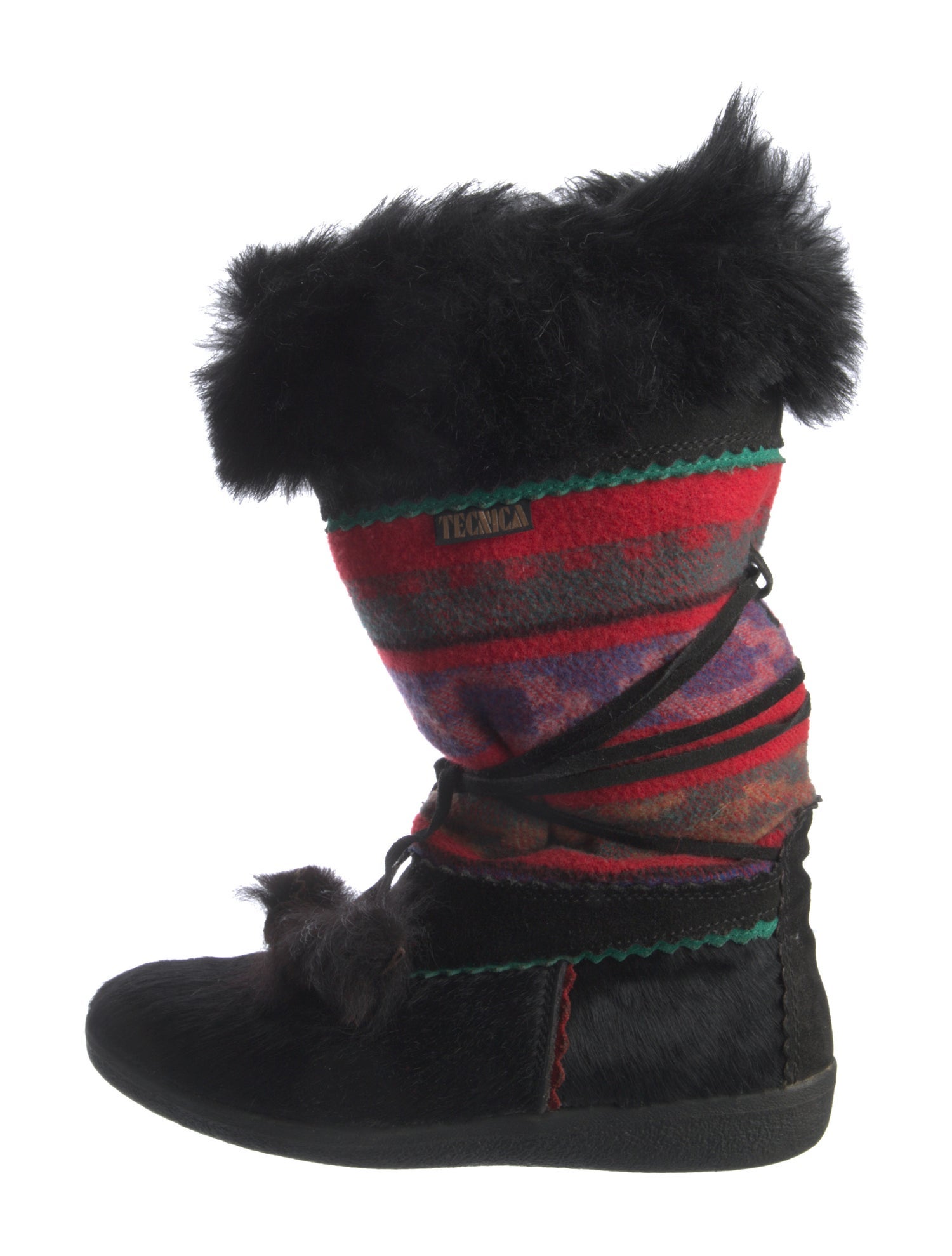 Tecnica Fur Printed Lace-Up Boots