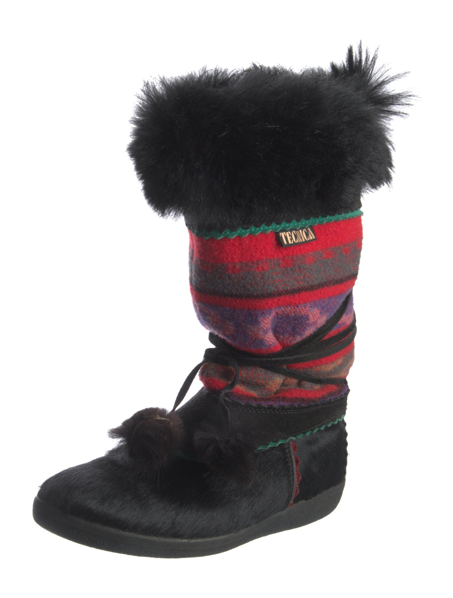 Tecnica Fur Printed Lace-Up Boots