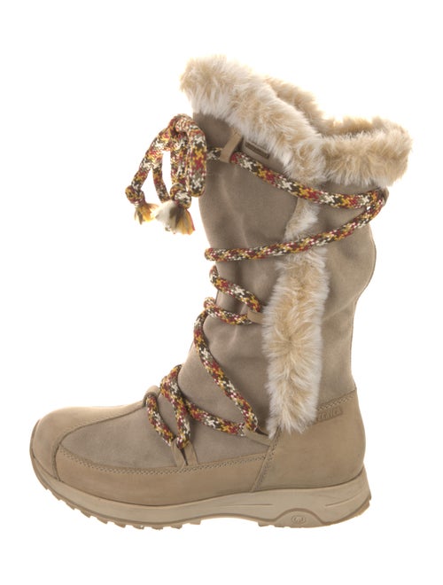 Tecnica Suede Colorblock Pattern Lace-Up Boots