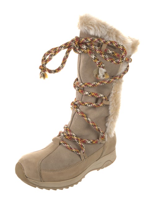 Tecnica Suede Colorblock Pattern Lace-Up Boots
