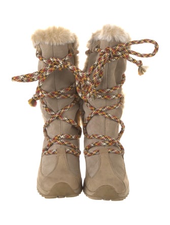 Tecnica Suede Colorblock Pattern Lace-Up Boots