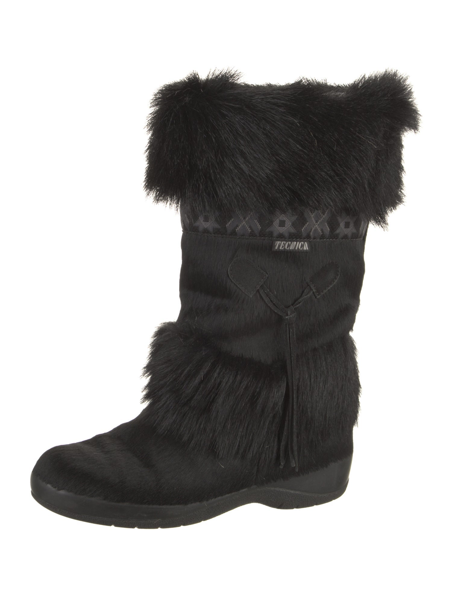 Tecnica Calf Hair Fur Trim Boots