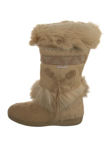 Pre-owned Tecnica Ponyhair Patterned Boots In Neutral