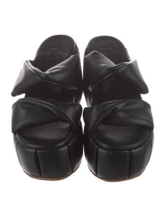 Themoirè Leather Slides