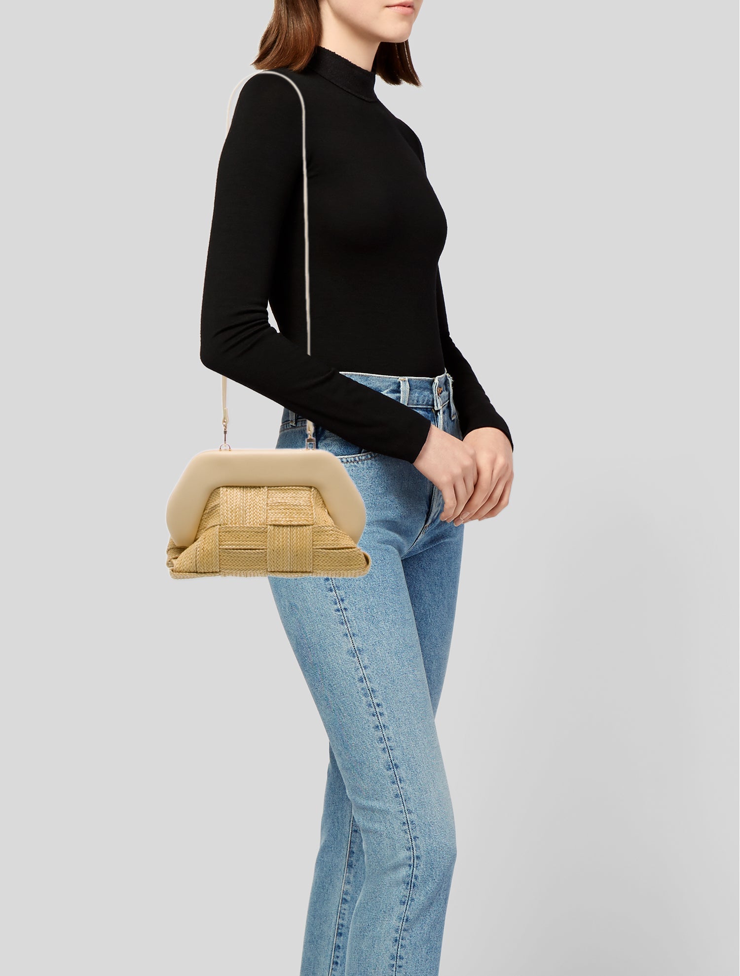 Themoirè Straw Crossbody Bag
