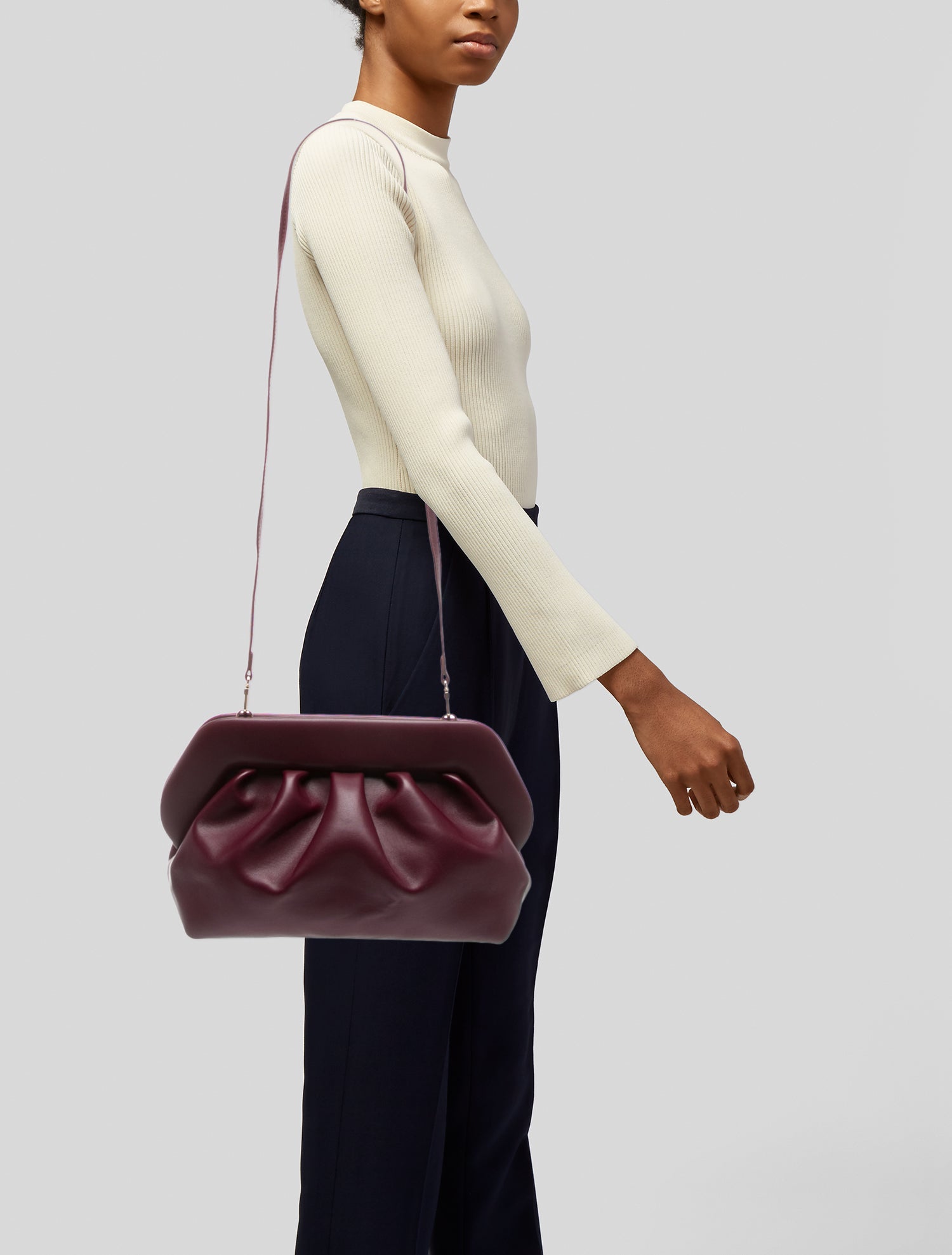 Themoirè Leather Evening Bag