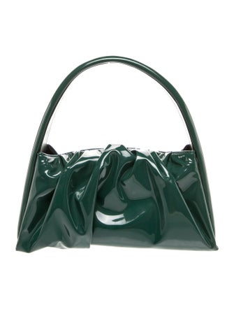 Themoirè Patent Leather Top Handle Bag