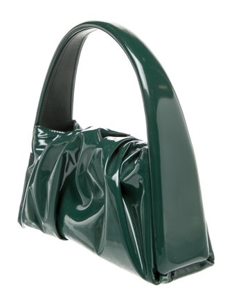 Themoirè Patent Leather Top Handle Bag