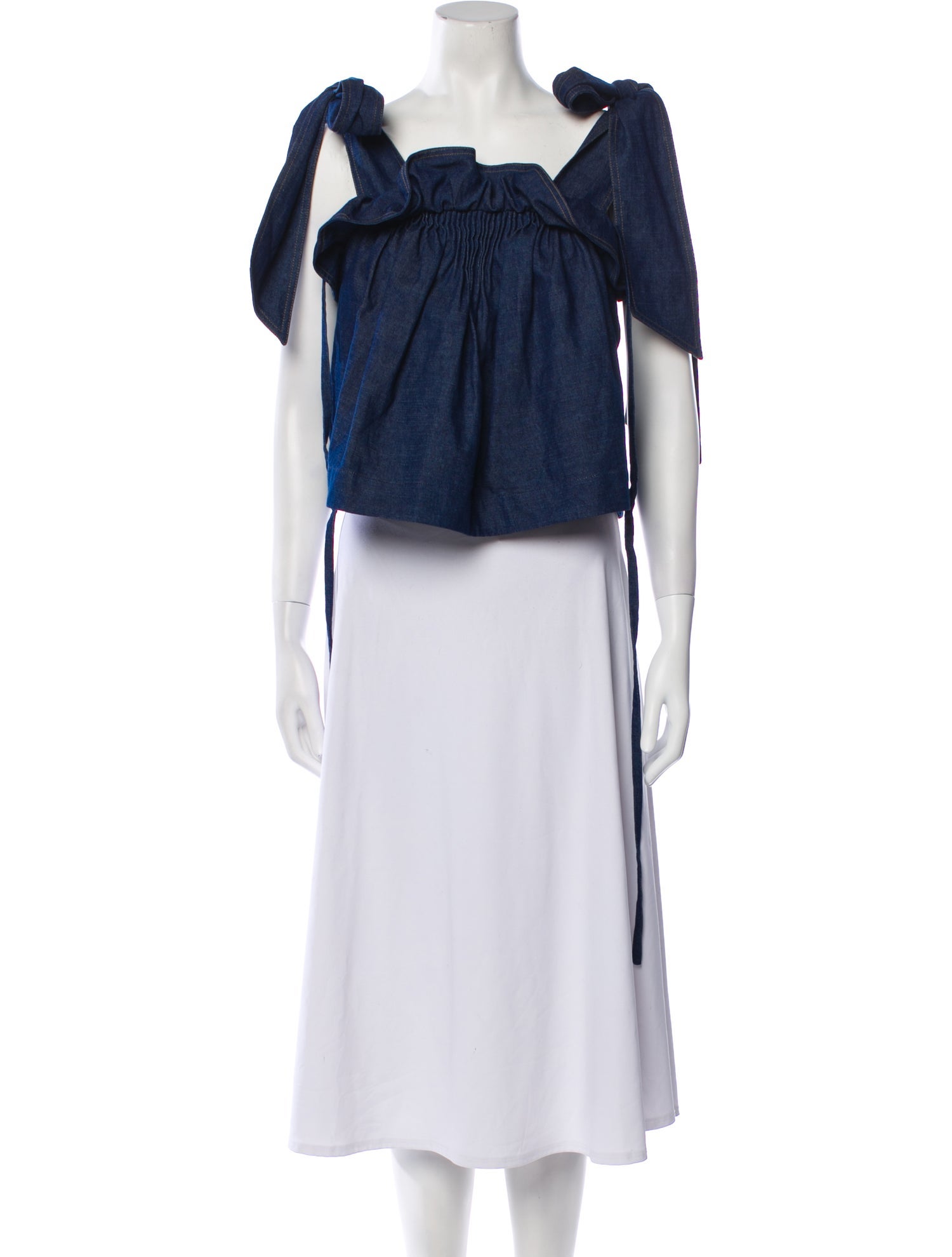 Teija Square Neckline Short Sleeve Crop Top