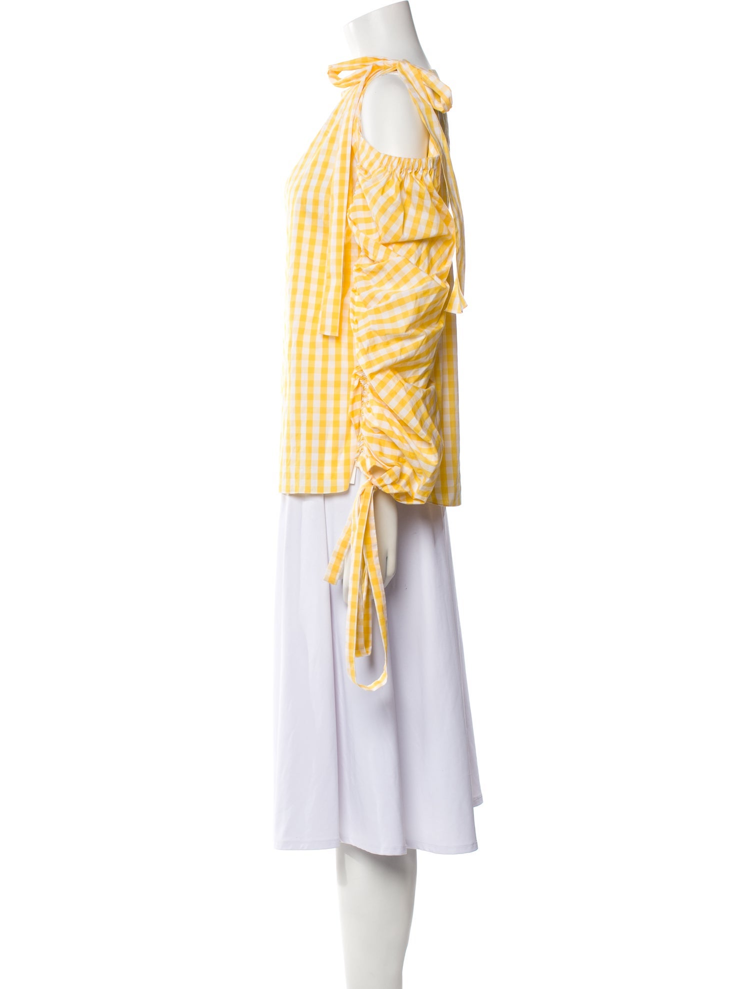 Teija Plaid Print Mock Neck Blouse