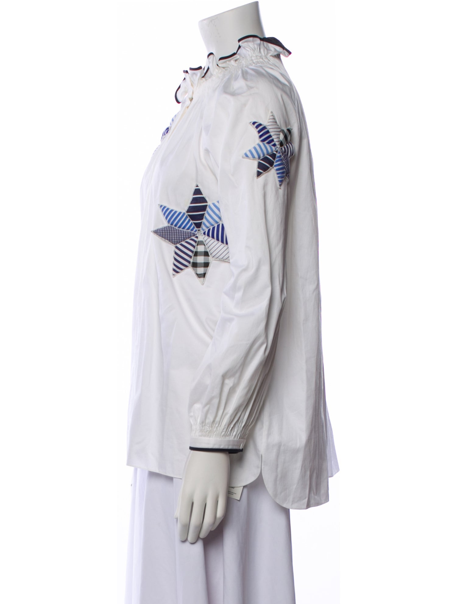 Teija Printed Mock Neck Blouse