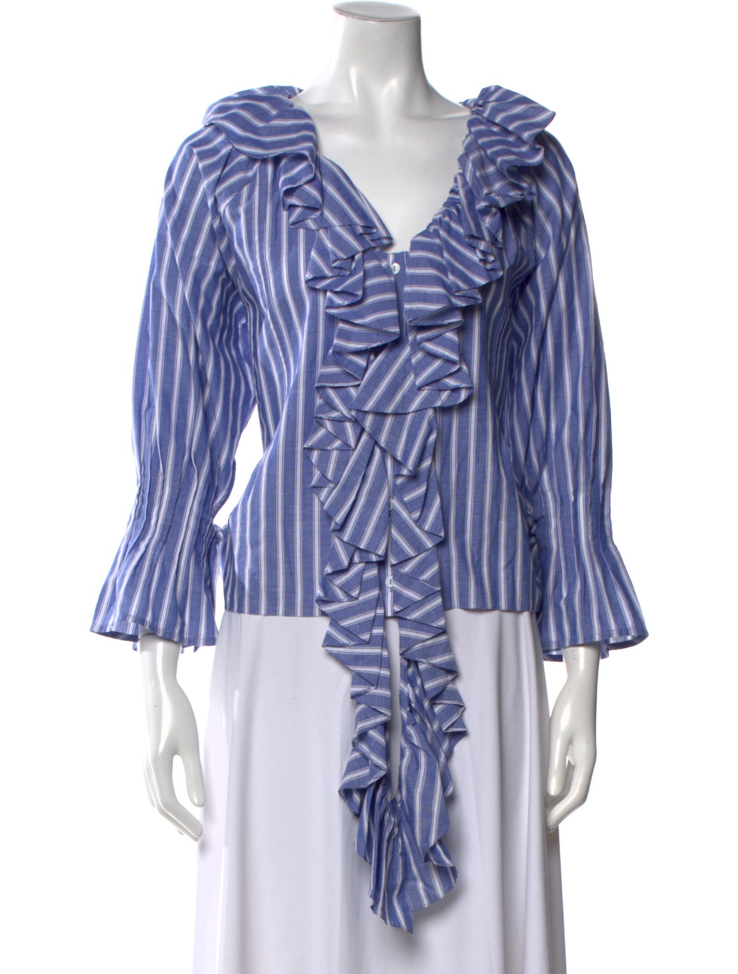 Teija Striped V-Neck Blouse