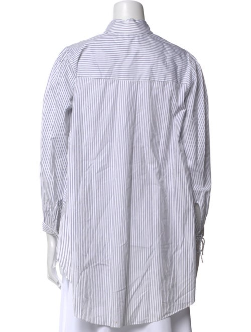 Teija Striped Three-Quarter Sleeve Button-Up Top