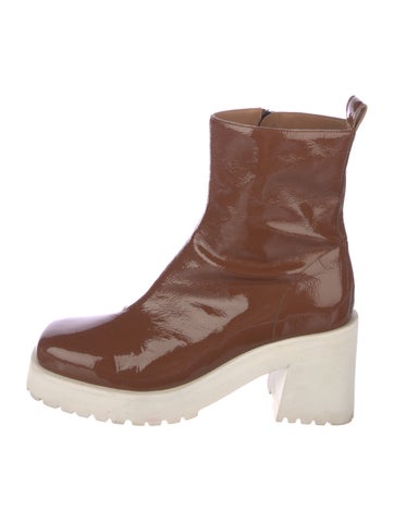 Tela Boots Patent Leather Combat 11