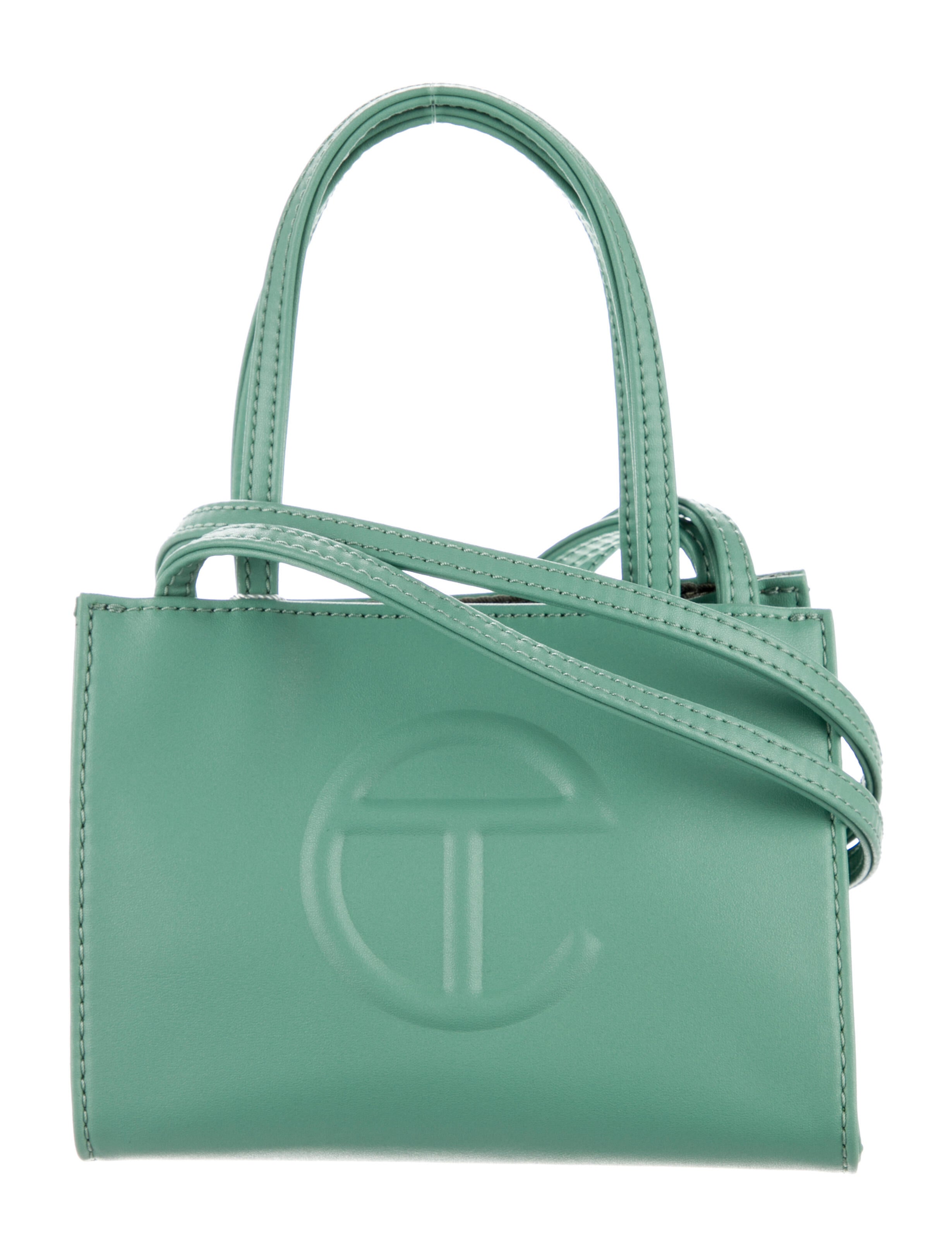 Telfar Vegan Leather Small Shopping Tote w/ Tags Green Totes