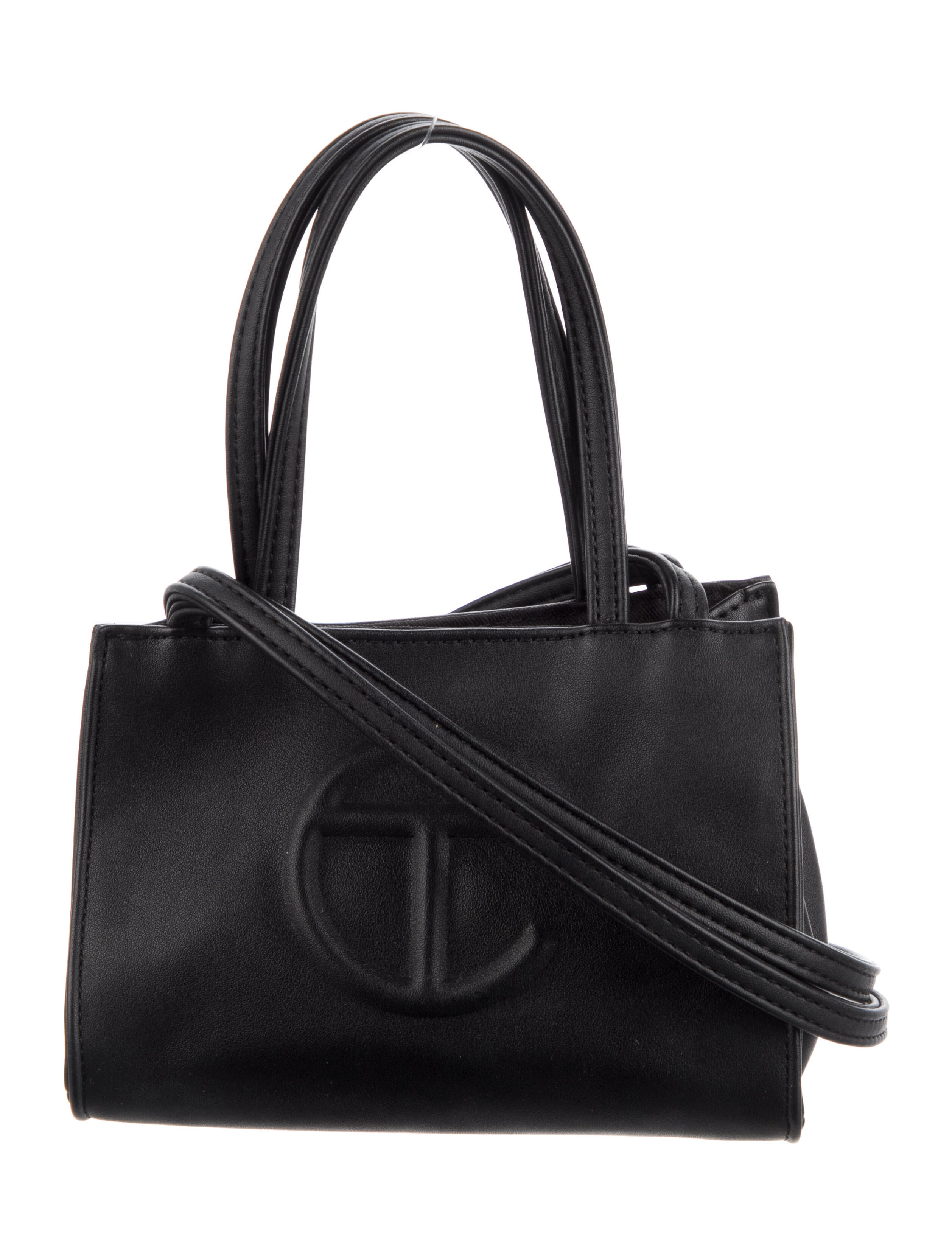 Telfar Vegan Leather Small Shopping Bag Black Crossbody Bags