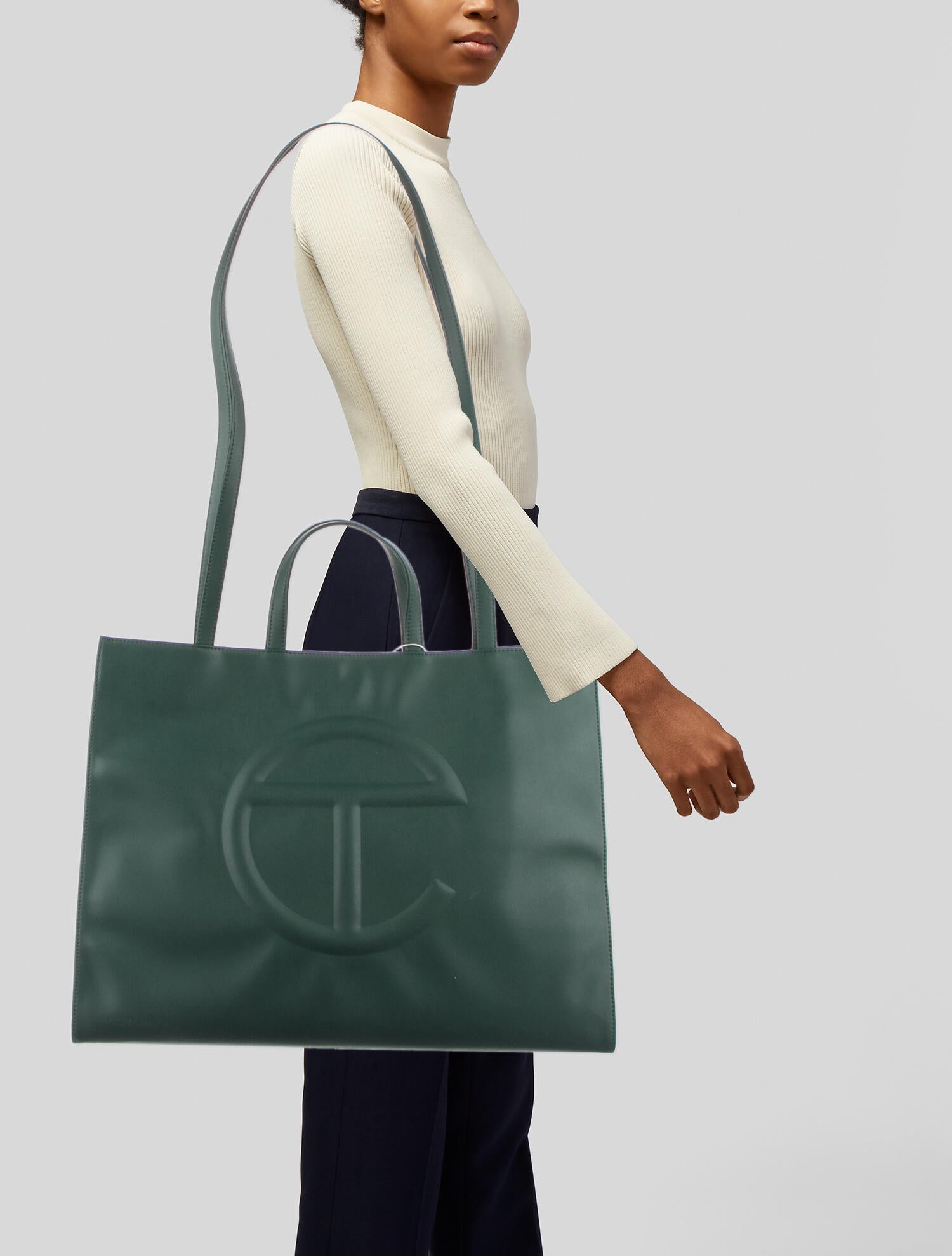 Telfar Large Vegan Leather Shopper Tote Bag w/ Tags Green Totes