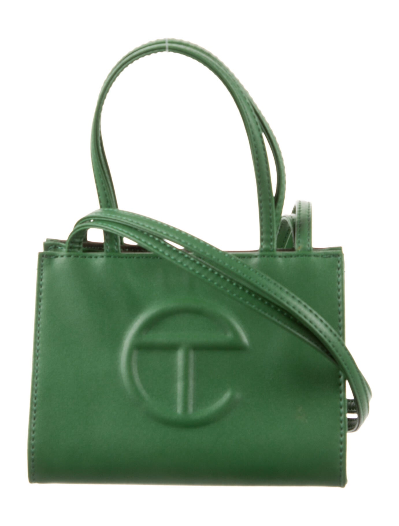 Telfar Vegan Leather Crossbody Bag Blue Crossbody Bags, Handbags