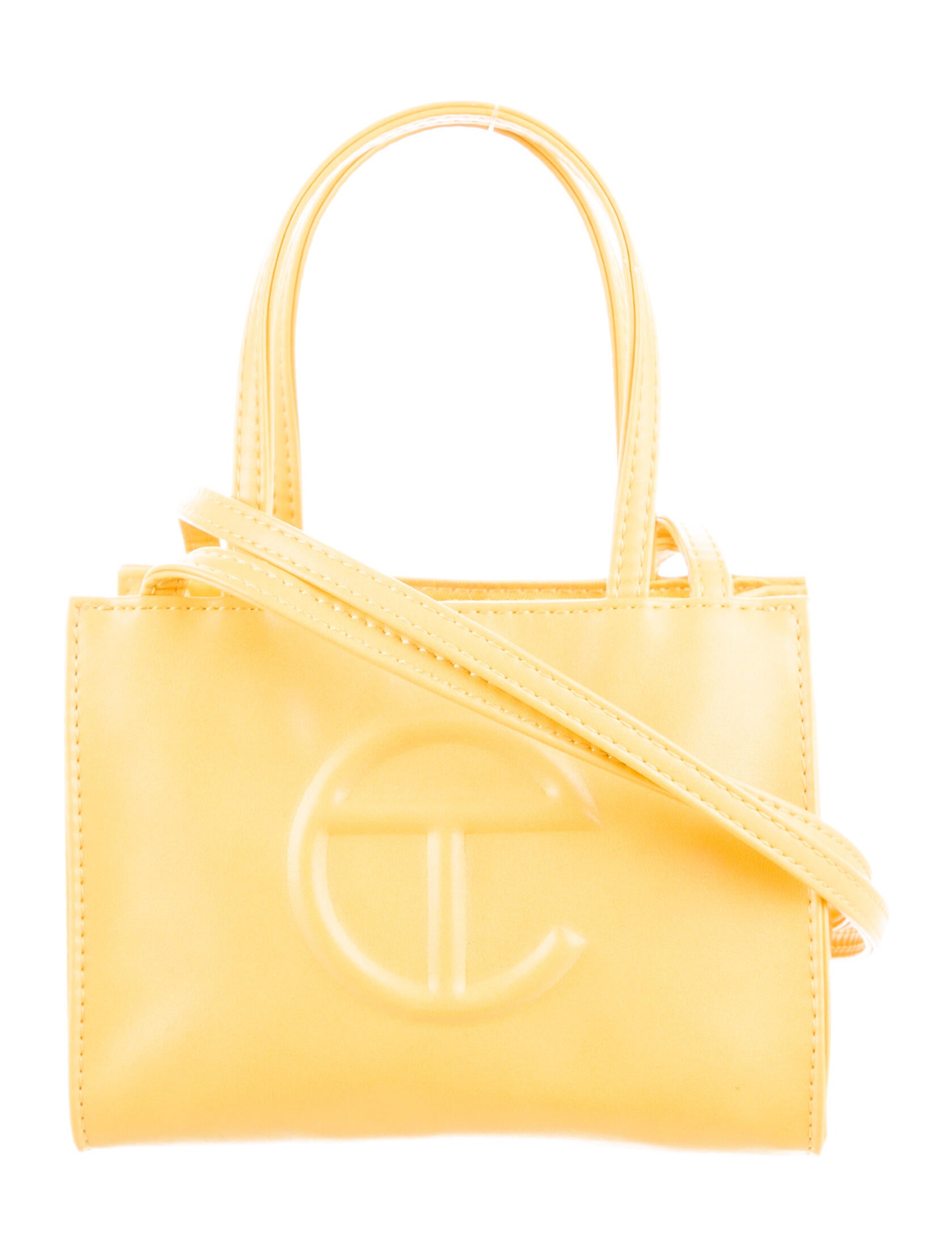 Telfar Vegan Leather Crossbody Bag Yellow Crossbody Bags, Handbags