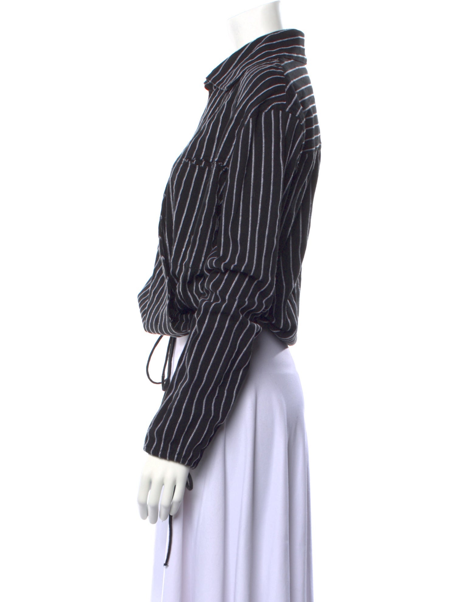 Telfar Striped Long Sleeve Crop Top