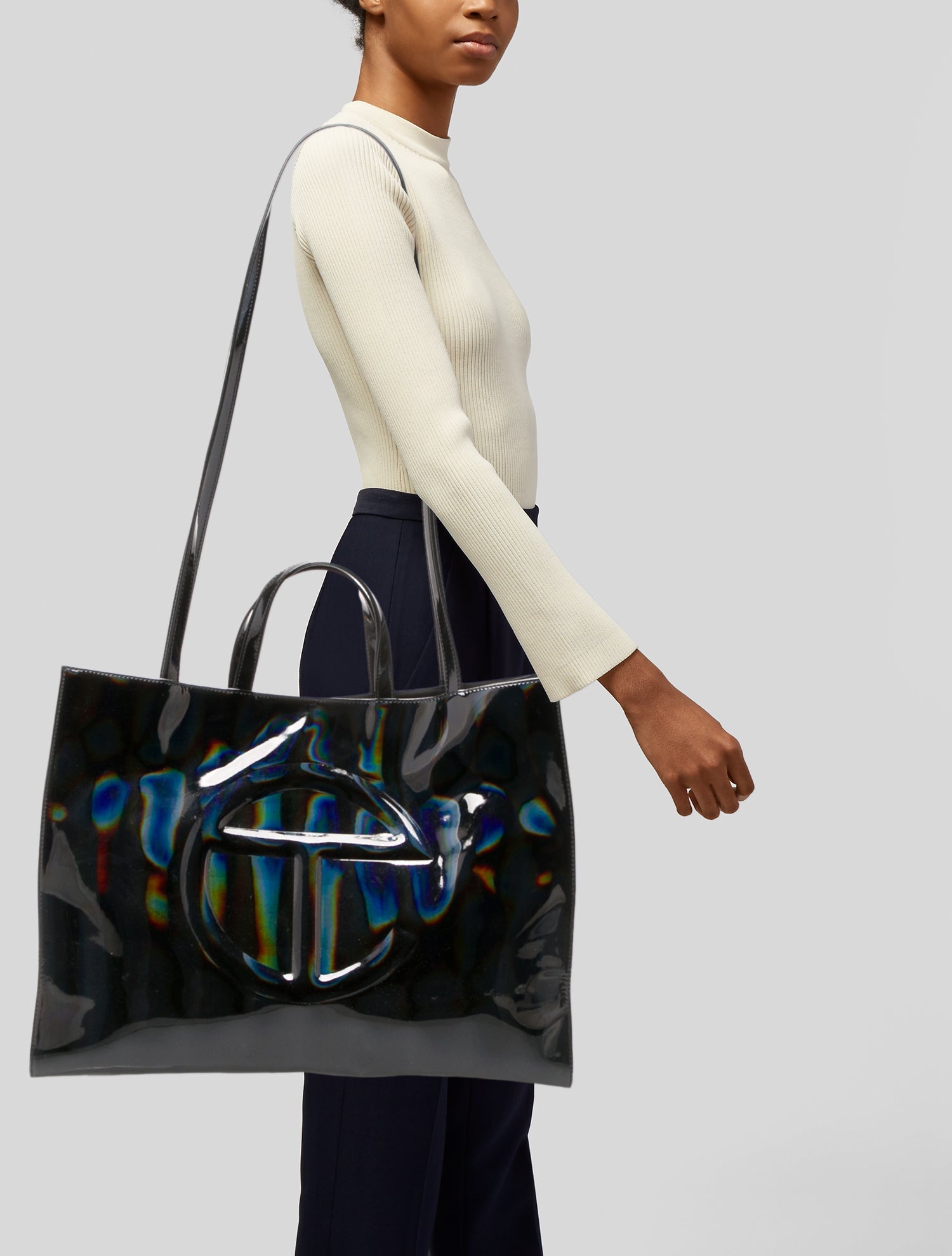 Telfar Vegan Patent Leather Messenger Bag