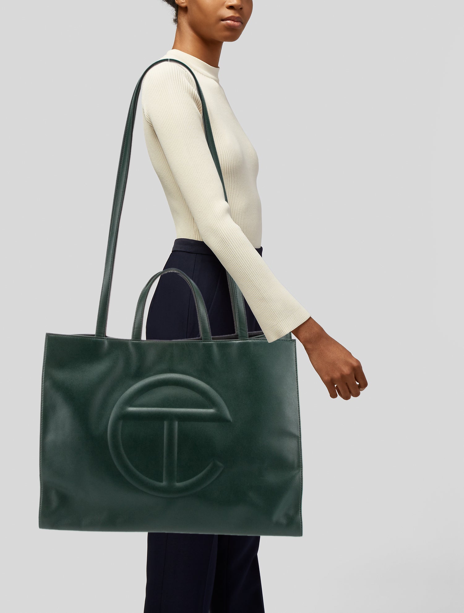 Telfar Leather Top Handle Bag