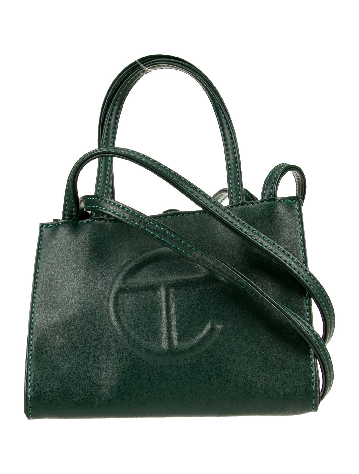 Telfar Vegan Leather Small Dark Olive Shopping Bag Small