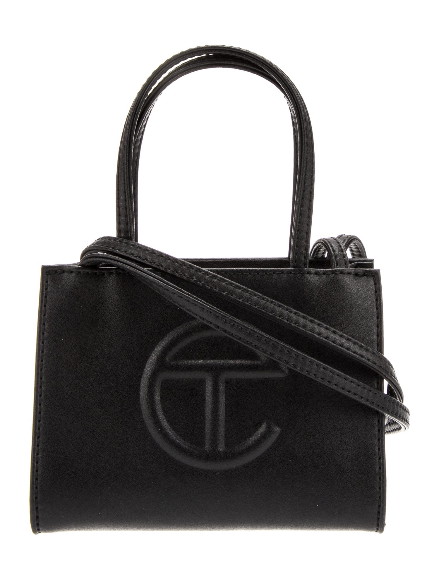 Telfar Vegan Leather Small Black Shopping Bag Small