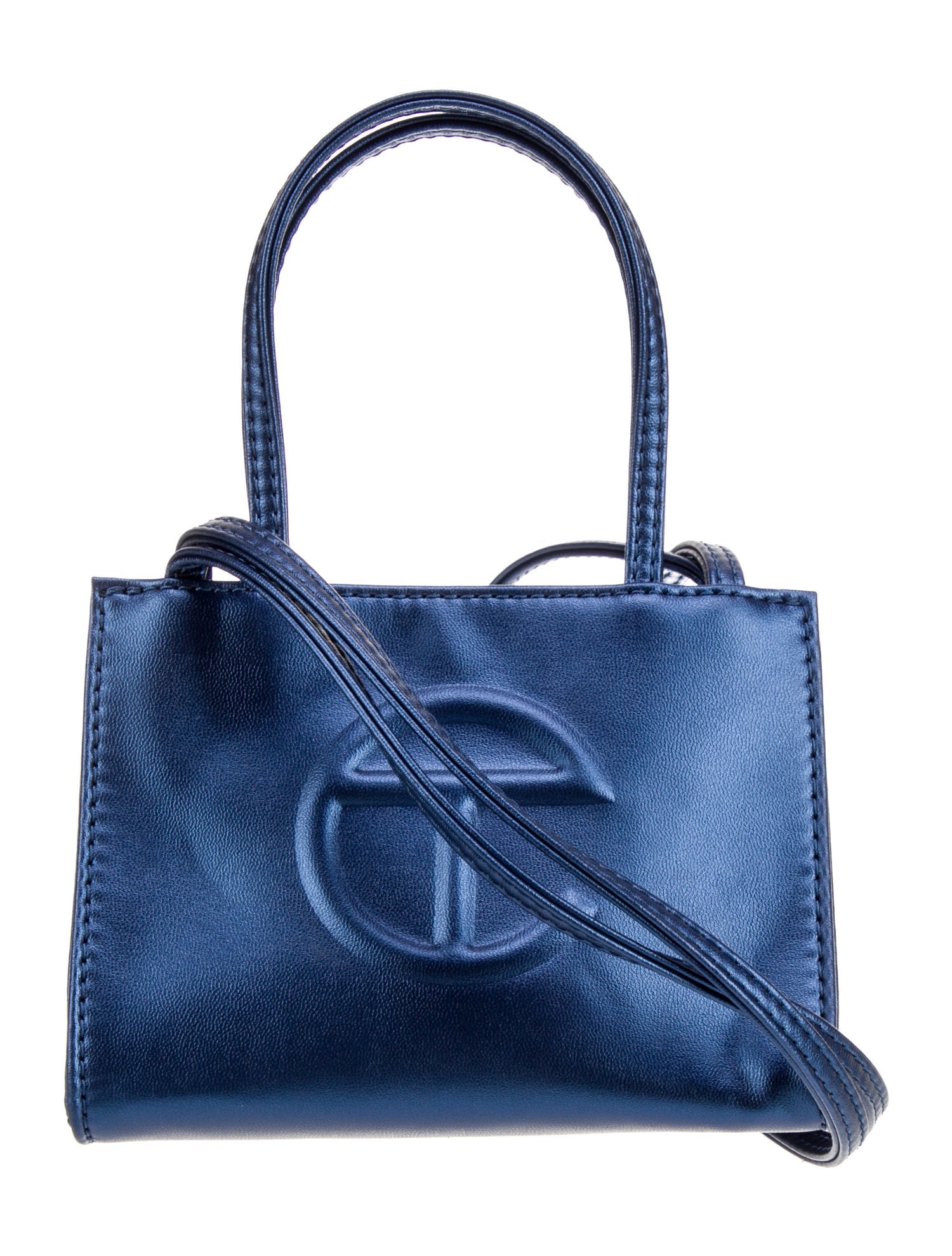 Telfar Vegan Leather Cobalt Shopping Bag Small