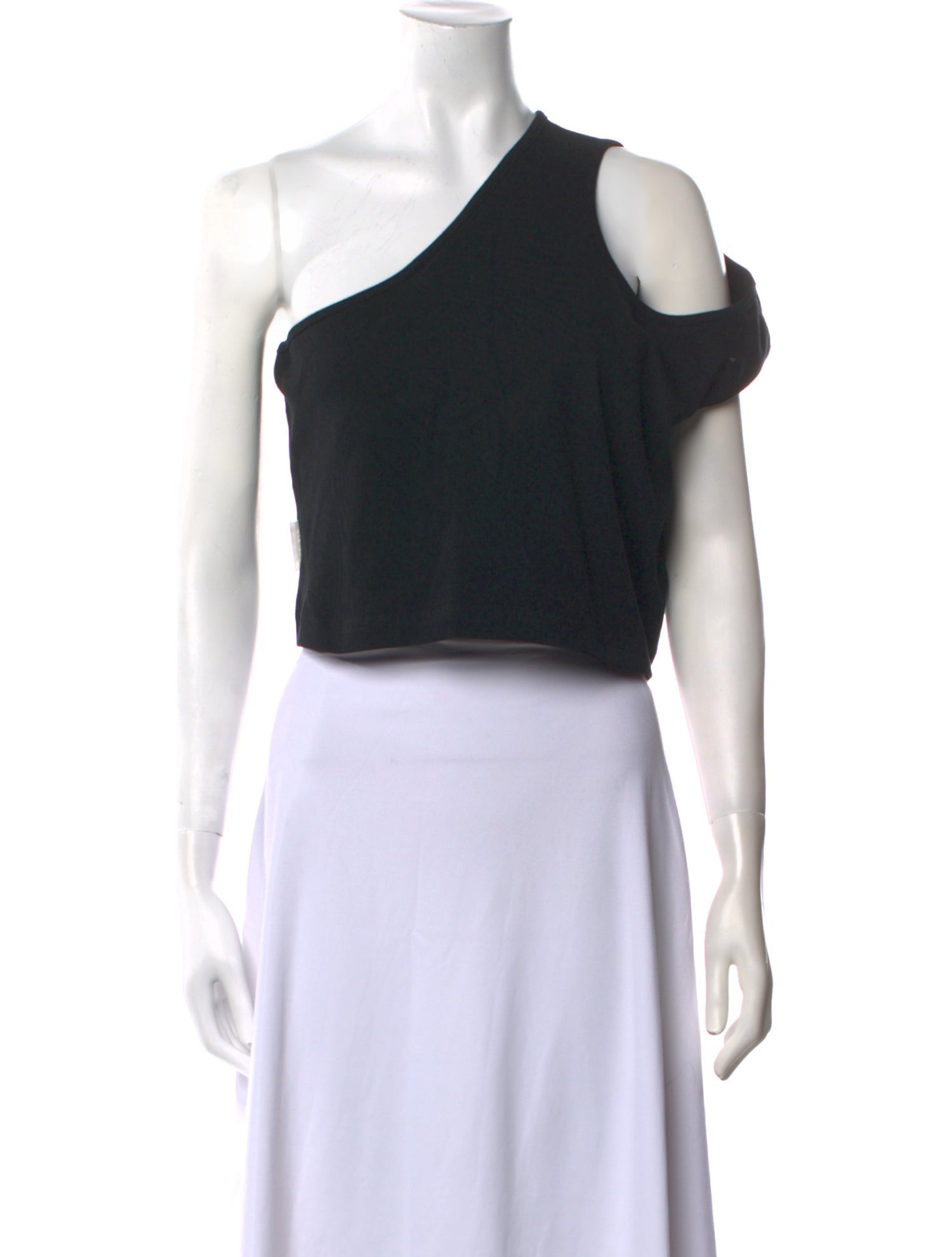 Telfar One-Shoulder Short Sleeve Crop Top